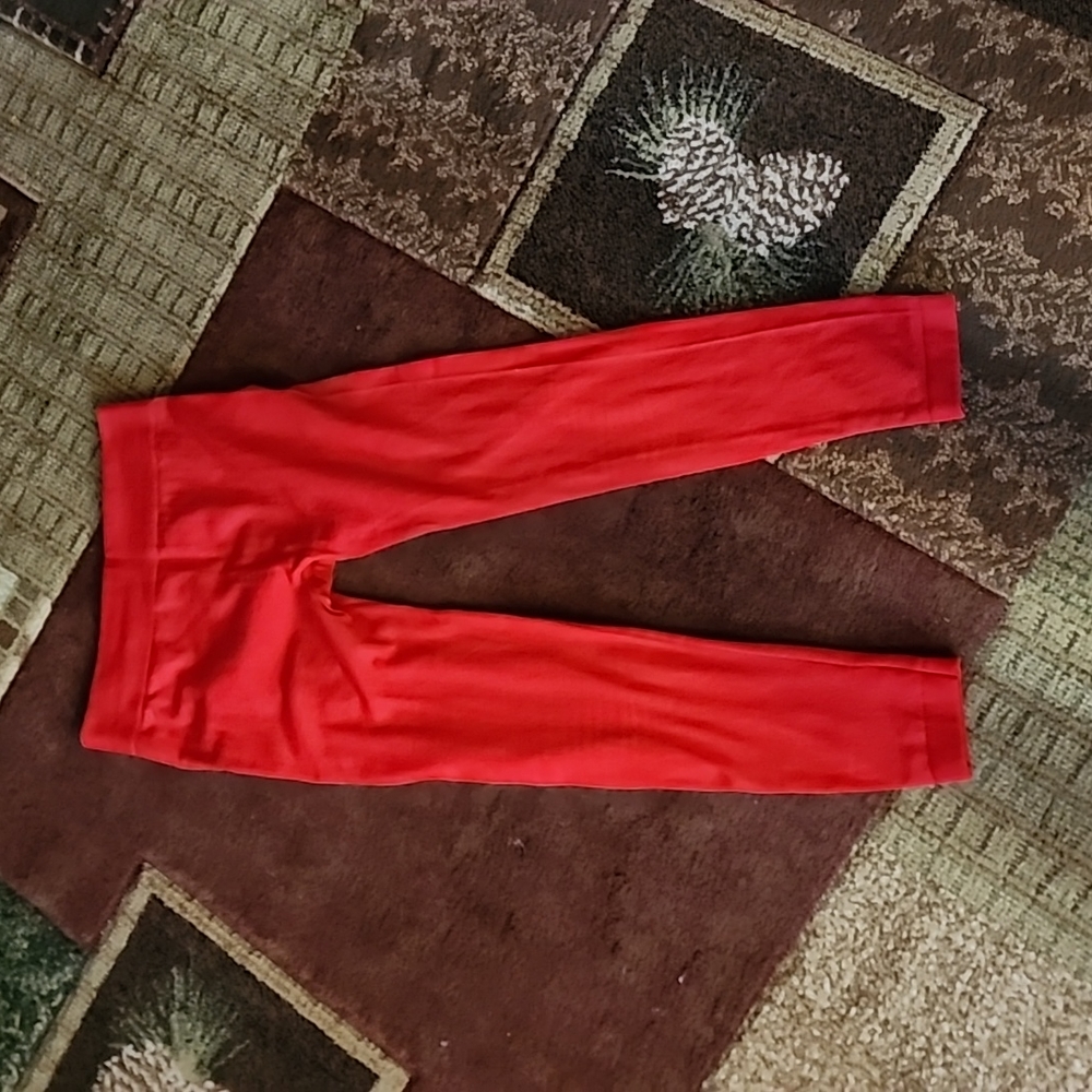 Fleece lined red leggings/tights